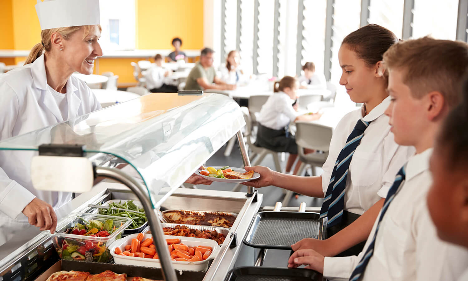 student canteen food stock